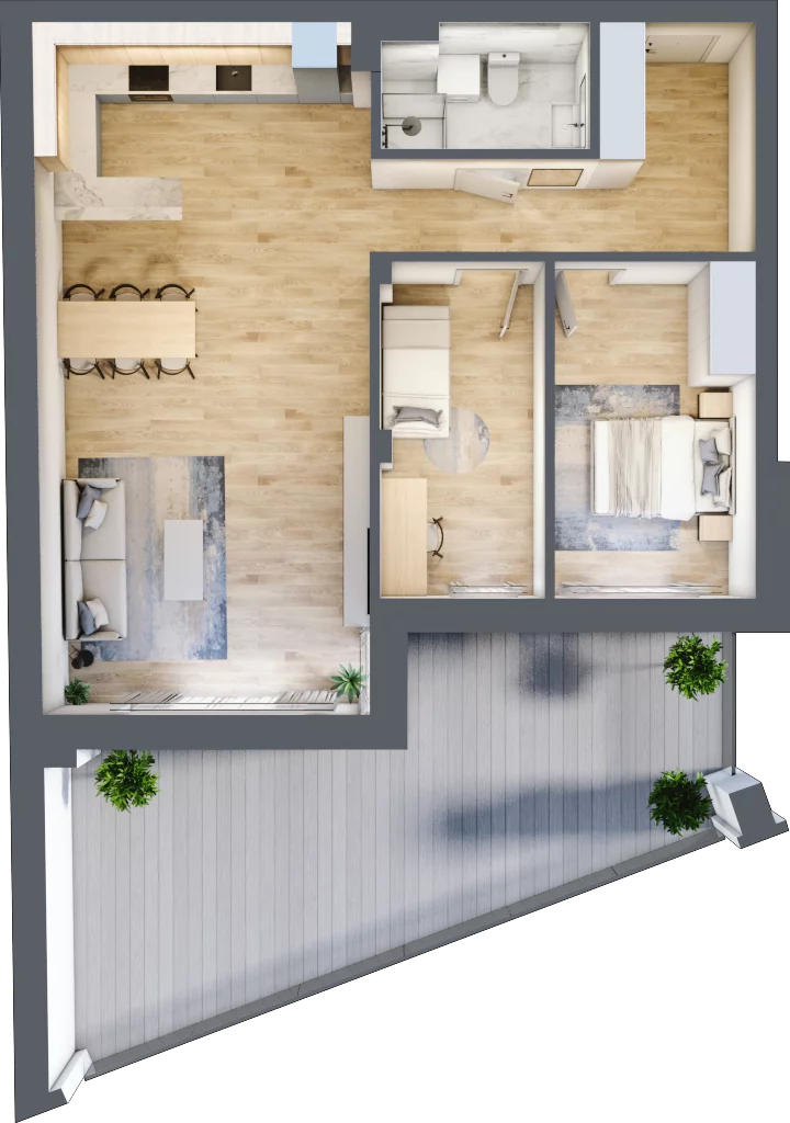 3 pokoje, apartament 80,23 m², piętro 1, oferta nr 1_1, New Iron, Łódź, Śródmieście, ul. Andrzeja Struga 22