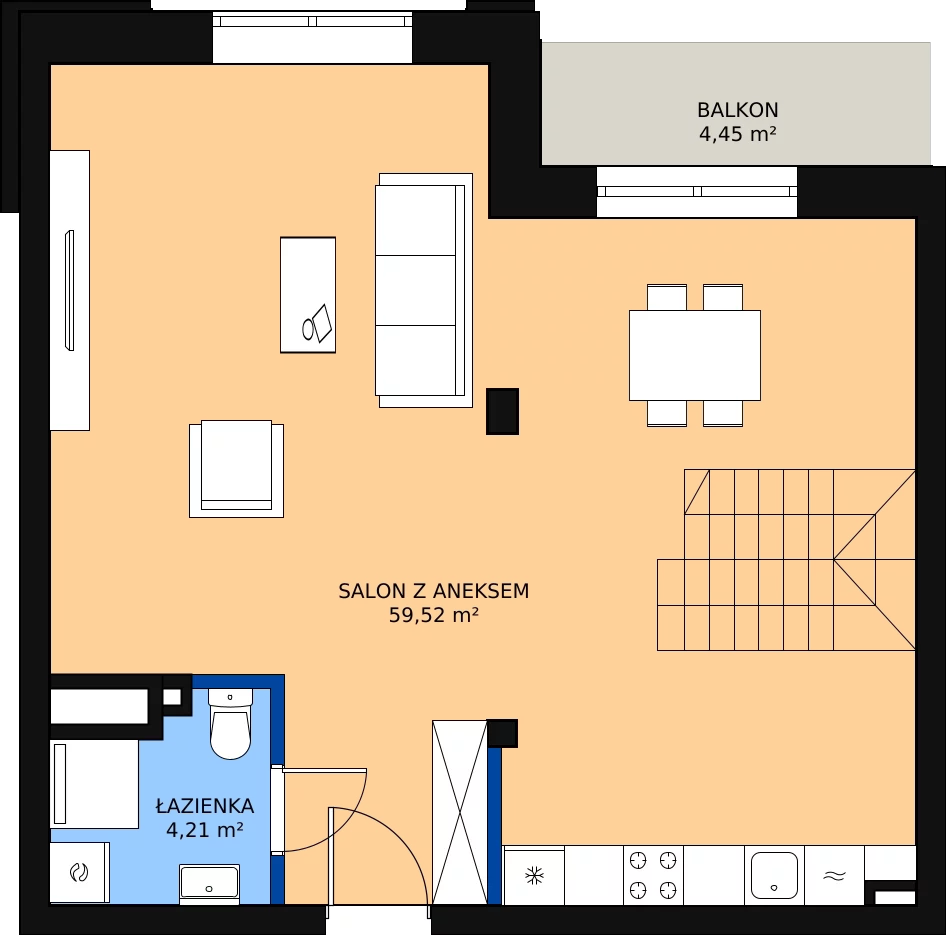 1 pokój, apartament 87,08 m², piętro 4, oferta nr 4_8, New Iron, Łódź, Śródmieście, ul. Andrzeja Struga 22