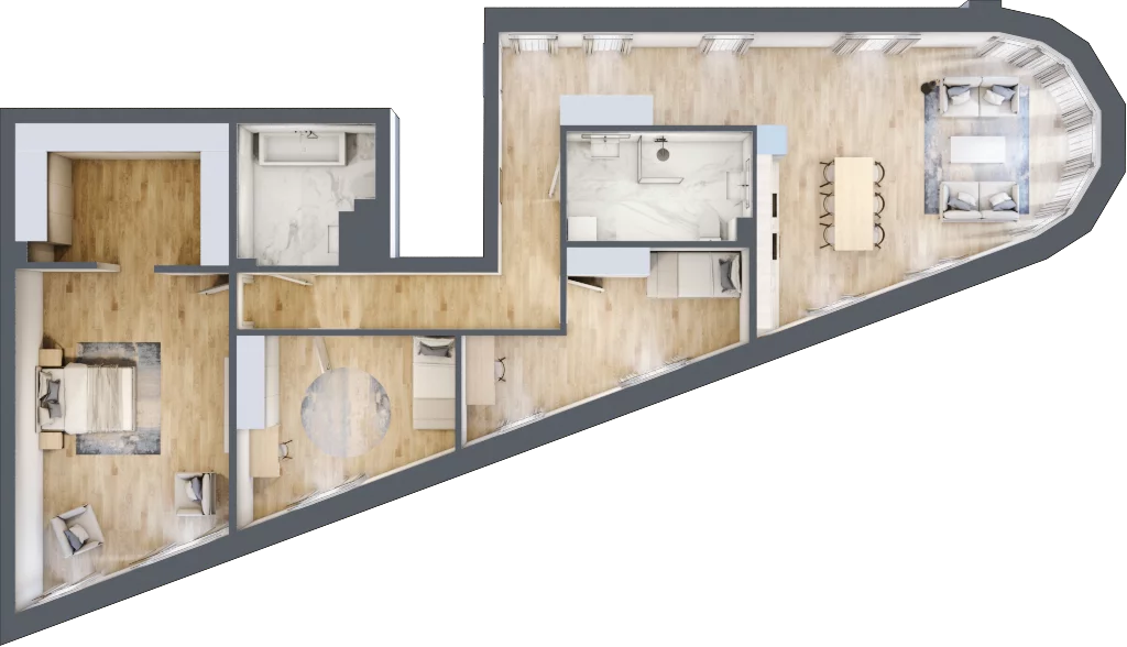 4 pokoje, apartament 141,66 m², piętro 2, oferta nr 2_4, New Iron, Łódź, Śródmieście, ul. Andrzeja Struga 22