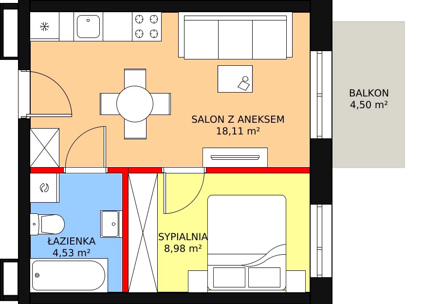 Mieszkanie 31,62 m², piętro 5, oferta nr D-39, Królewicza Park, Szczecin, Północ, Niebuszewo-Bolinko, ul. Królewicza Kazimierza