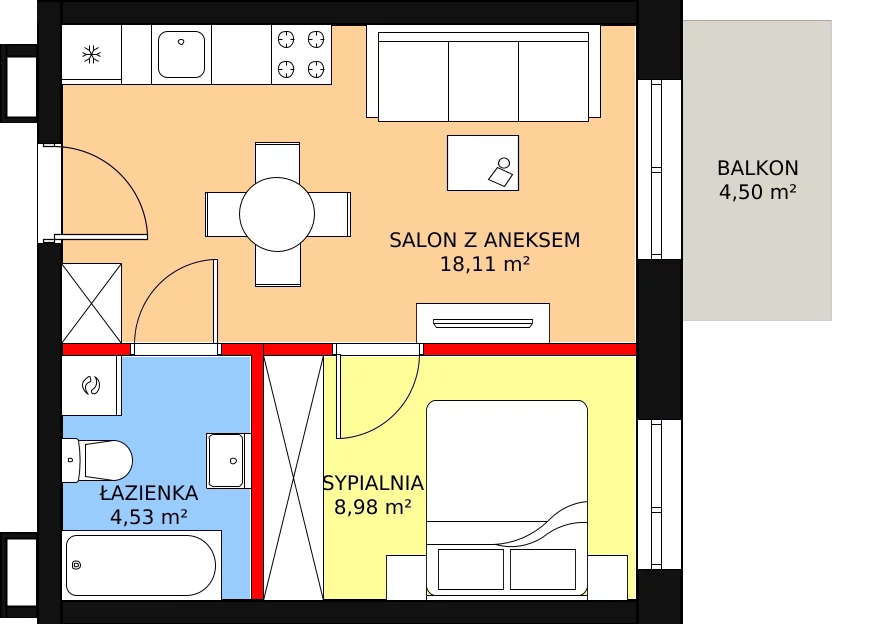 Mieszkanie 31,62 m², piętro 3, oferta nr D-24, Królewicza Park, Szczecin, Północ, Niebuszewo-Bolinko, ul. Królewicza Kazimierza