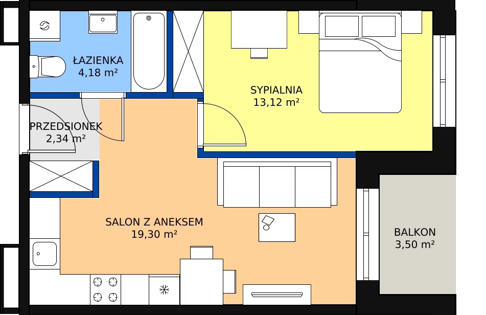 Zalety mieszkania 38.94 m², F-92