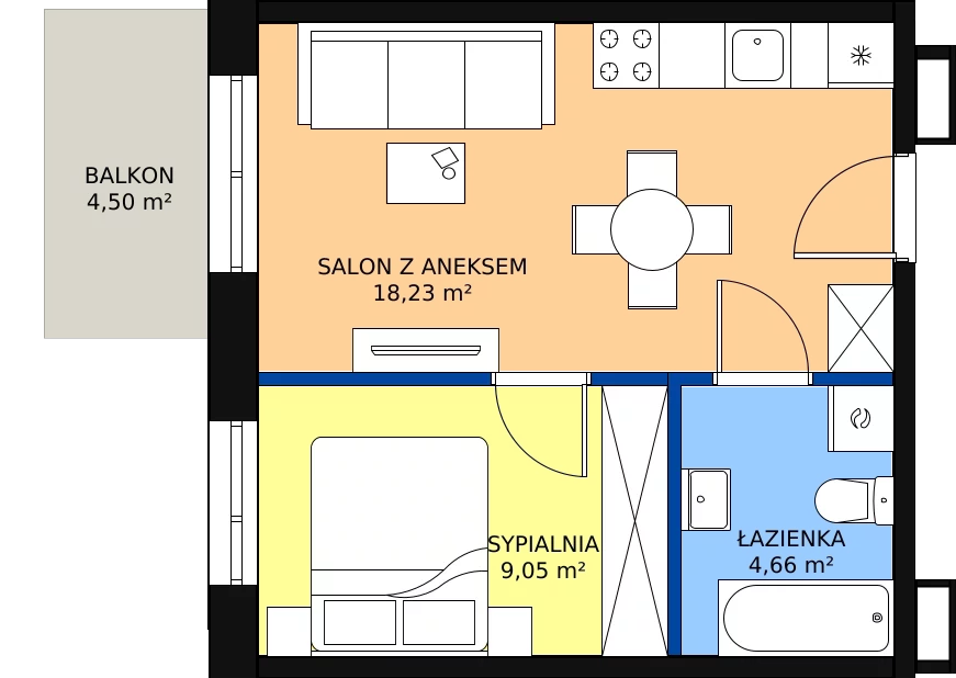 Zalety mieszkania 31.94 m², G-45