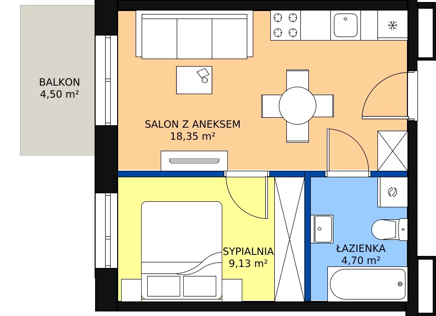 Zalety mieszkania 32.18 m², G-66