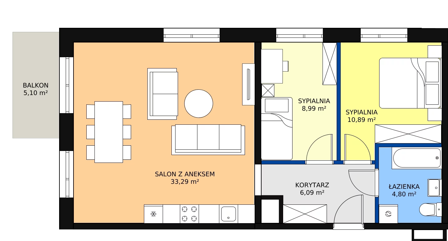 Zalety mieszkania 64.06 m², G-91