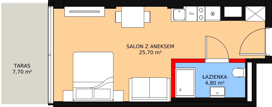 Apartament inwestycyjny 30,50 m², parter, oferta nr 008, Apollo Resort, Świnoujście, Dzielnica Nadmorska, ul. Uzdrowiskowa