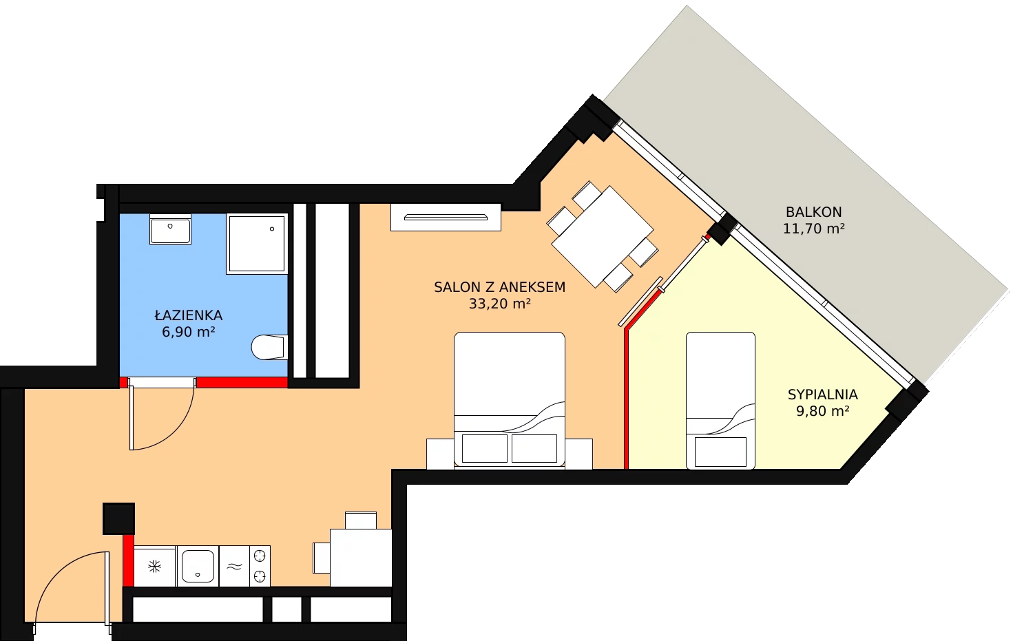 2 pokoje, apartament inwestycyjny 49,90 m², parter, oferta nr 011, Apollo Resort, Świnoujście, Dzielnica Nadmorska, ul. Uzdrowiskowa