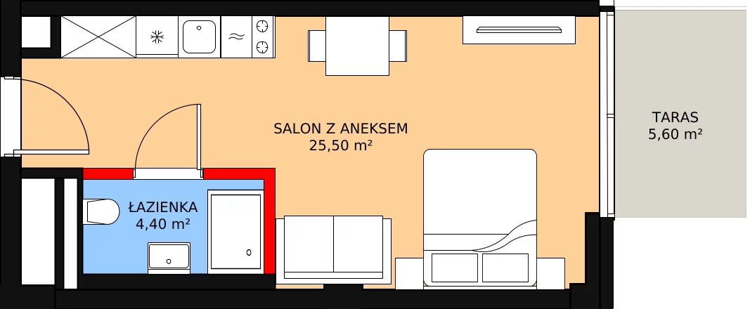 Apartament inwestycyjny 29,90 m², parter, oferta nr 039, Apollo Resort, Świnoujście, Dzielnica Nadmorska, ul. Uzdrowiskowa