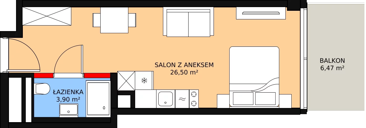 Apartament inwestycyjny 30,40 m², piętro 2, oferta nr 216, Apollo Resort, Świnoujście, Dzielnica Nadmorska, ul. Uzdrowiskowa