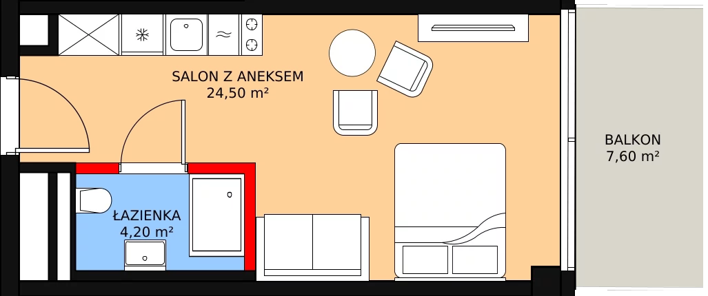 Apartament inwestycyjny 28,70 m², piętro 2, oferta nr 229, Apollo Resort, Świnoujście, Dzielnica Nadmorska, ul. Uzdrowiskowa