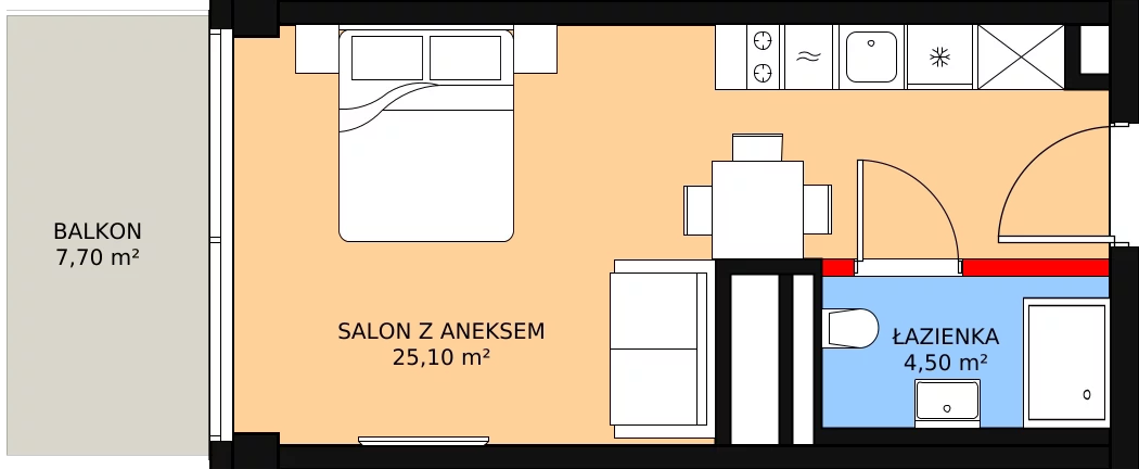 Apartament inwestycyjny 29,60 m², piętro 3, oferta nr 321, Apollo Resort, Świnoujście, Dzielnica Nadmorska, ul. Uzdrowiskowa