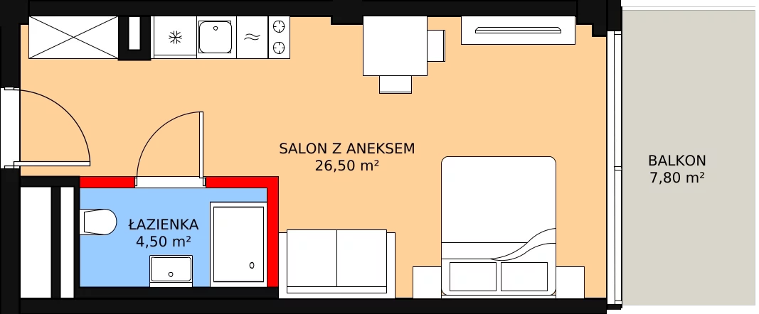 Apartament inwestycyjny 31,00 m², piętro 3, oferta nr 325, Apollo Resort, Świnoujście, Dzielnica Nadmorska, ul. Uzdrowiskowa