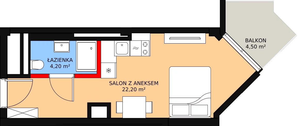 Apartament inwestycyjny 26,20 m², piętro 3, oferta nr 326, Apollo Resort, Świnoujście, Dzielnica Nadmorska, ul. Uzdrowiskowa