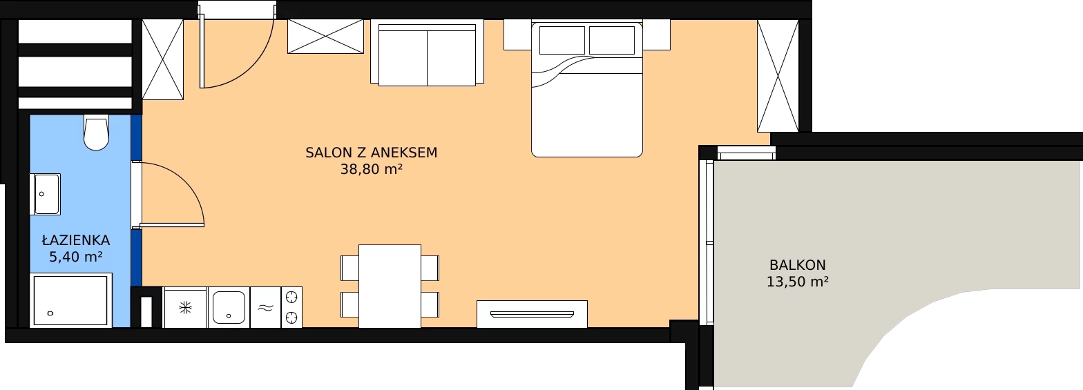 Zalety mieszkania 44.2 m², 333