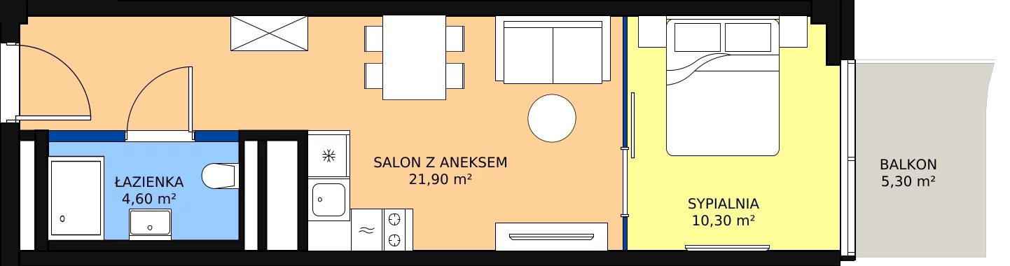 Zalety mieszkania 36.8 m², 334
