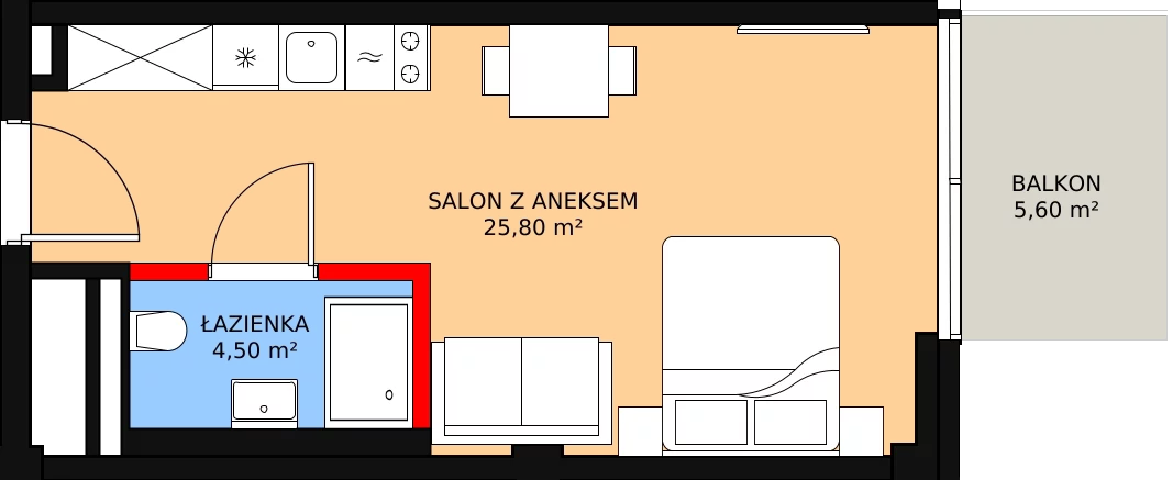 Apartament inwestycyjny 30,30 m², piętro 3, oferta nr 339, Apollo Resort, Świnoujście, Dzielnica Nadmorska, ul. Uzdrowiskowa