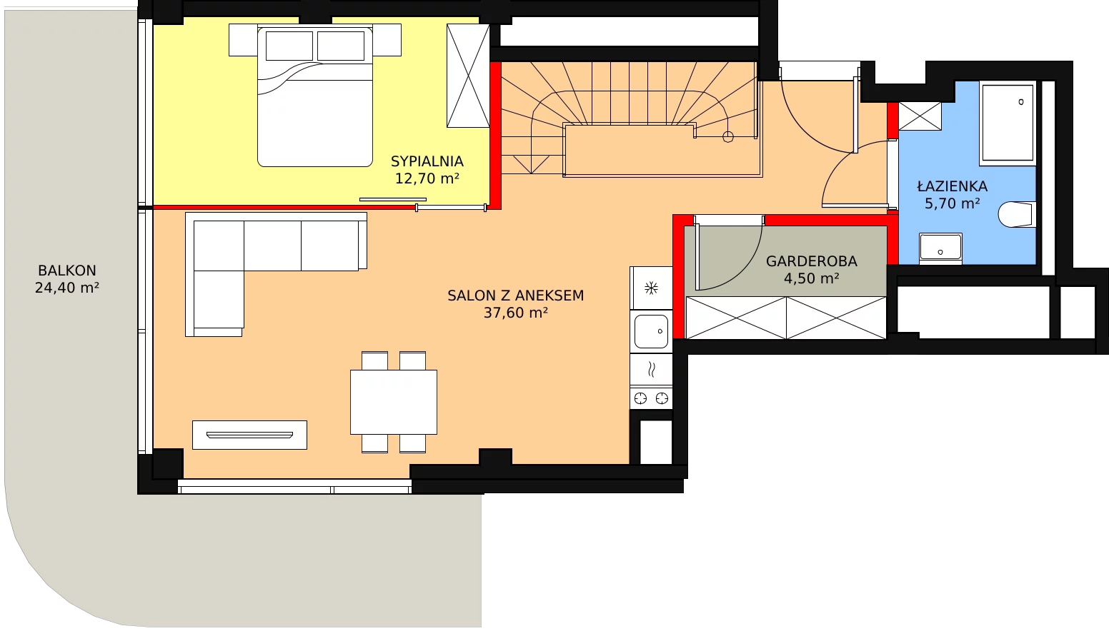 3 pokoje, apartament inwestycyjny 115,40 m², piętro 4, oferta nr 404, Apollo Resort, Świnoujście, Dzielnica Nadmorska, ul. Uzdrowiskowa