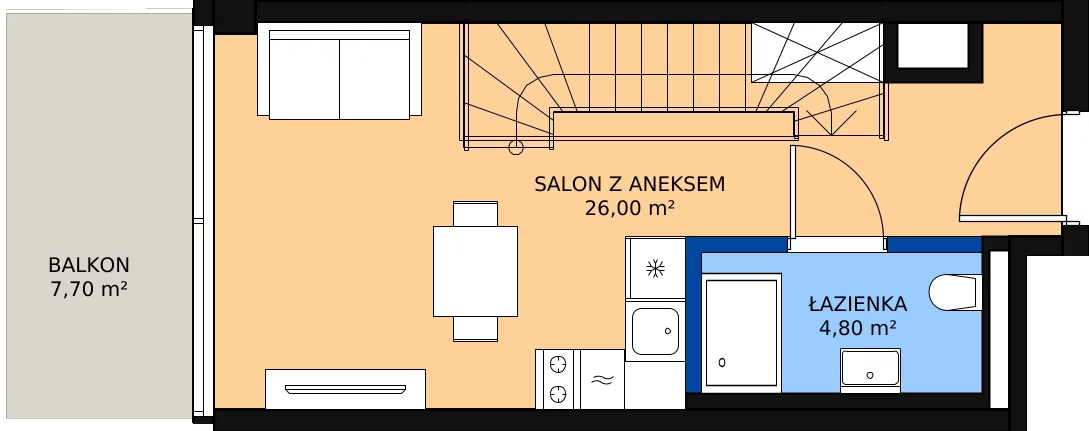 2 pokoje, mieszkanie 57,20 m², piętro 4, oferta nr 408, Apollo Resort, Świnoujście, Dzielnica Nadmorska, ul. Uzdrowiskowa