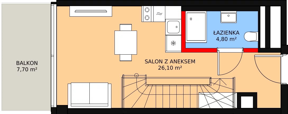 2 pokoje, apartament inwestycyjny 57,30 m², piętro 4, oferta nr 409, Apollo Resort, Świnoujście, Dzielnica Nadmorska, ul. Uzdrowiskowa