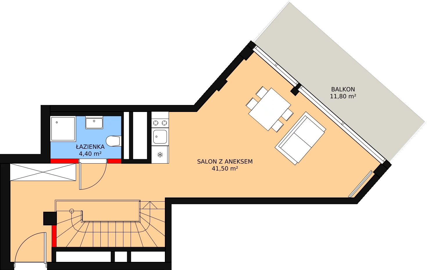 2 pokoje, apartament inwestycyjny 85,30 m², piętro 4, oferta nr 411, Apollo Resort, Świnoujście, Dzielnica Nadmorska, ul. Uzdrowiskowa