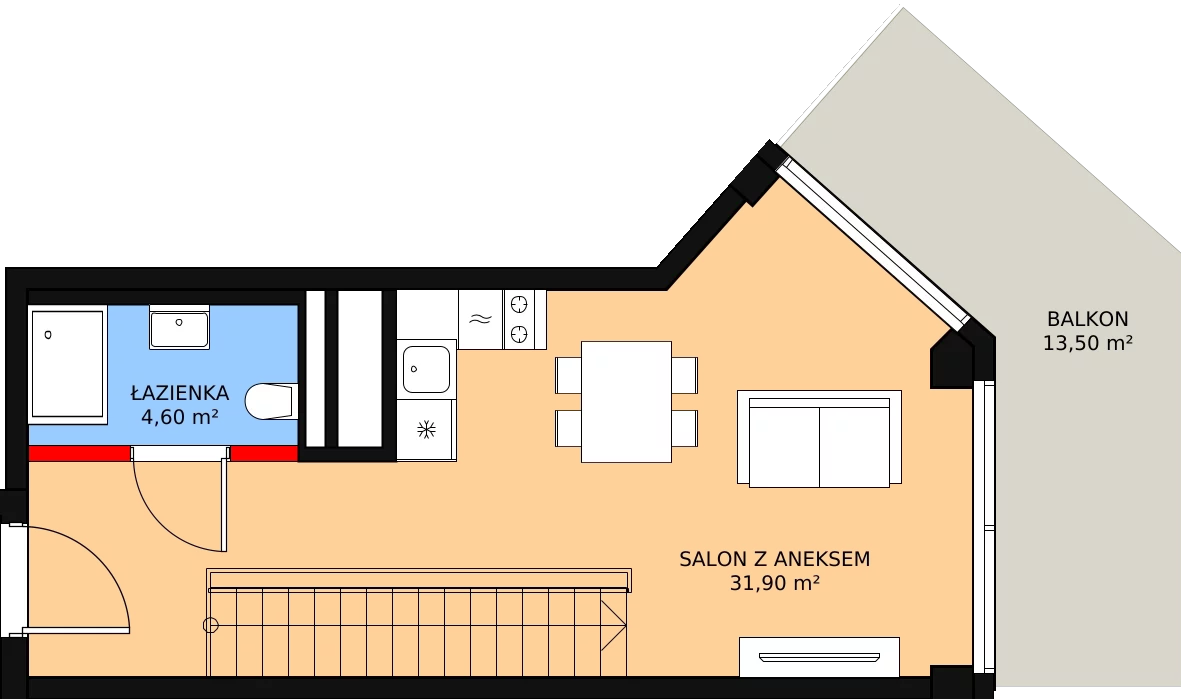 2 pokoje, apartament inwestycyjny 68,80 m², piętro 4, oferta nr 412, Apollo Resort, Świnoujście, Dzielnica Nadmorska, ul. Uzdrowiskowa