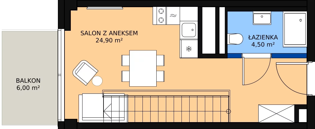 Zalety mieszkania 54.6 m², 422