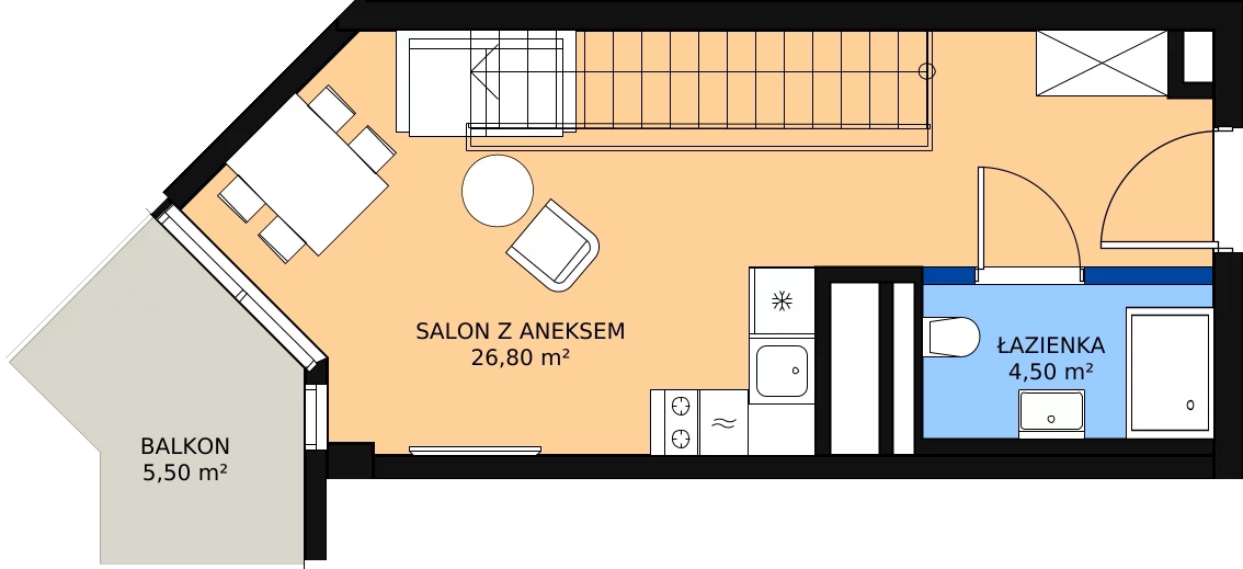 Zalety mieszkania 58.4 m², 423
