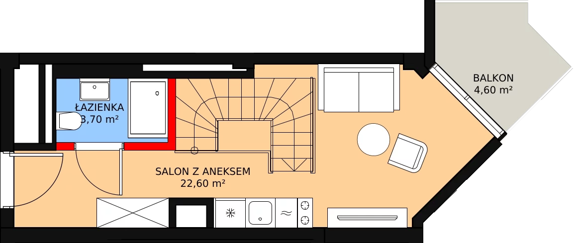 2 pokoje, apartament inwestycyjny 48,00 m², piętro 4, oferta nr 426, Apollo Resort, Świnoujście, Dzielnica Nadmorska, ul. Uzdrowiskowa