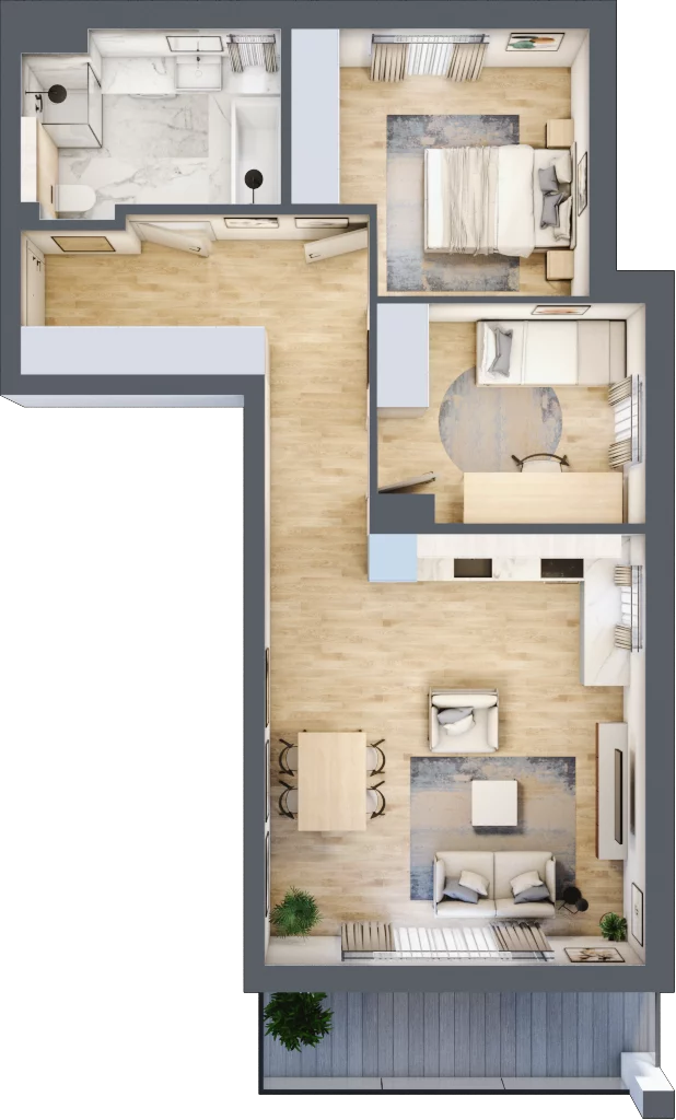 3 pokoje, mieszkanie 66,91 m², piętro 1, oferta nr 54, Apartamenty Home Premium, Ożarów Mazowiecki, ul. Piłsudskiego 6