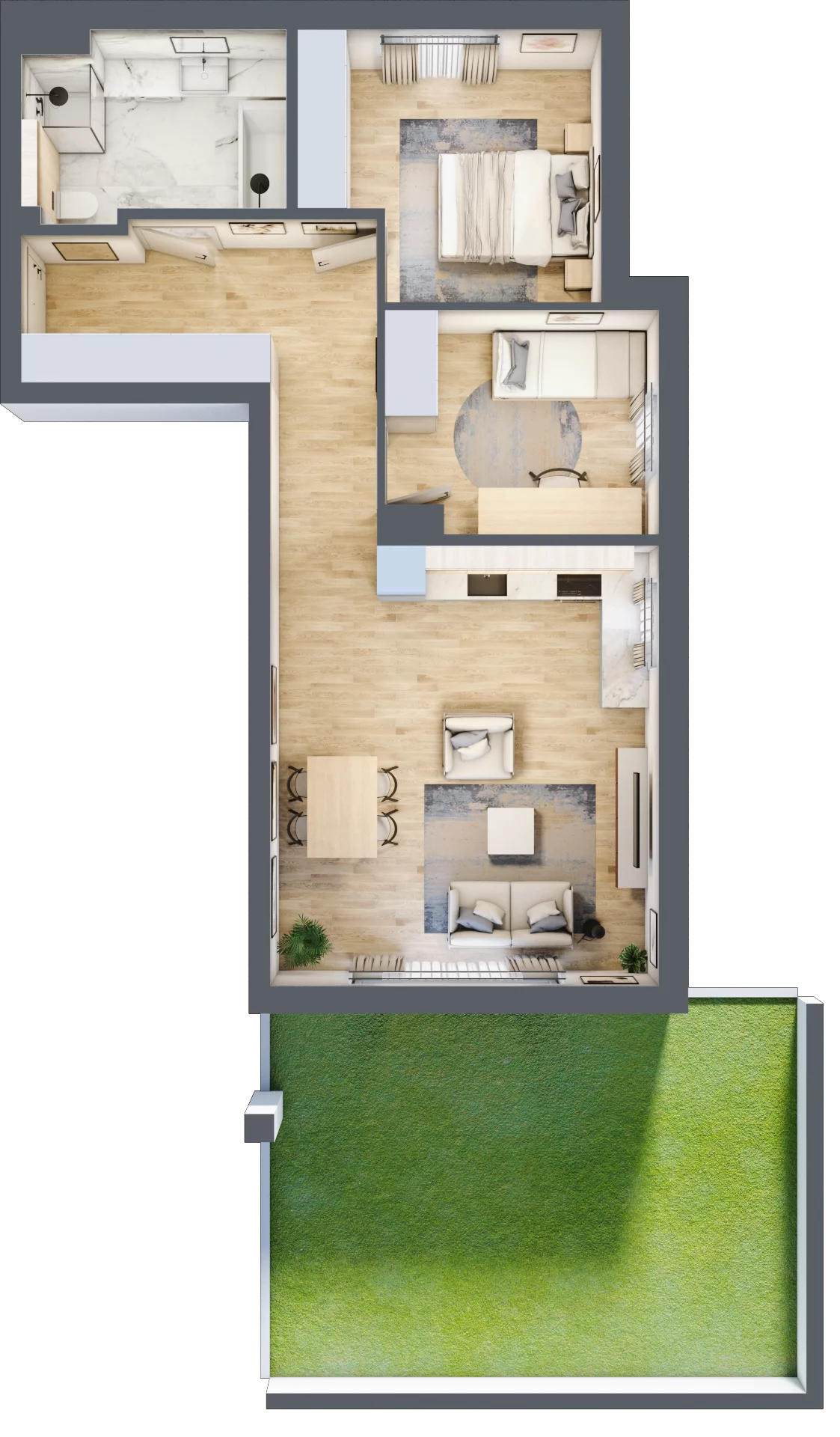 3 pokoje, mieszkanie 66,91 m², parter, oferta nr 45, Apartamenty Home Premium, Ożarów Mazowiecki, ul. Piłsudskiego 6
