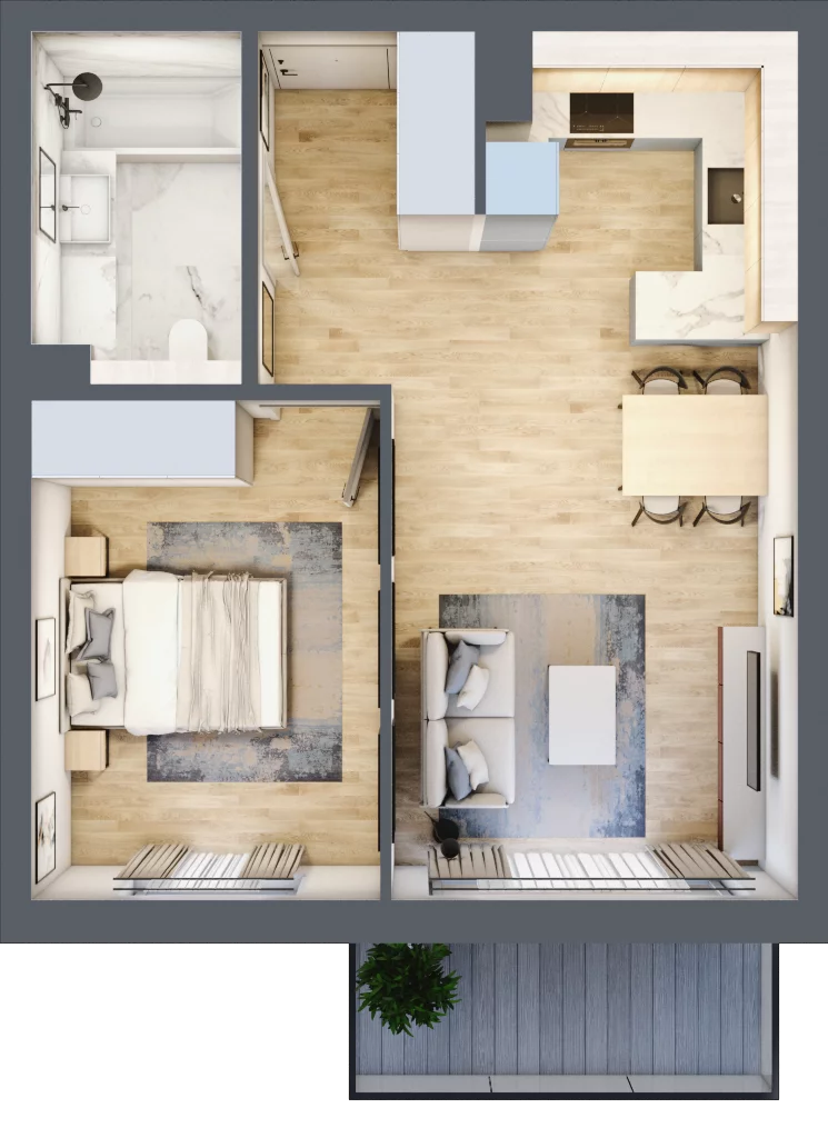 2 pokoje, mieszkanie 44,88 m², piętro 1, oferta nr 22, Apartamenty Home Premium, Ożarów Mazowiecki, ul. Piłsudskiego 6