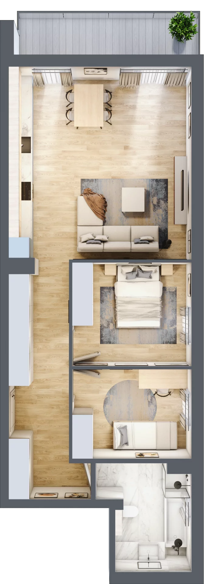 3 pokoje, mieszkanie 73,28 m², piętro 1, oferta nr 62, Apartamenty Home Premium, Ożarów Mazowiecki, ul. Piłsudskiego 6