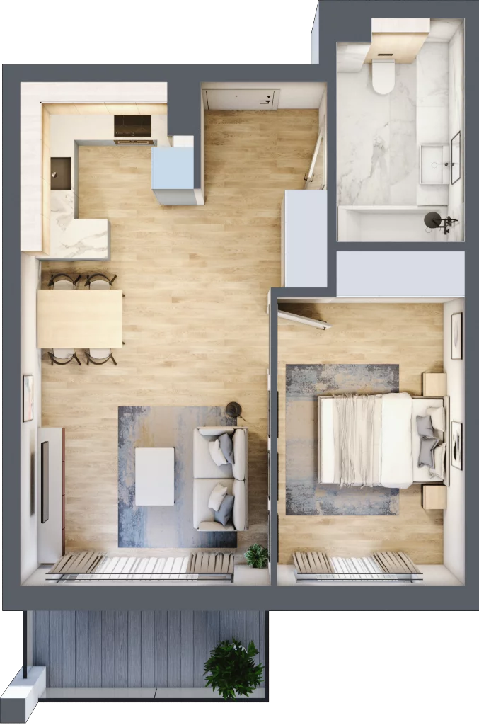 2 pokoje, mieszkanie 46,66 m², piętro 2, oferta nr 31, Apartamenty Home Premium, Ożarów Mazowiecki, ul. Piłsudskiego 6