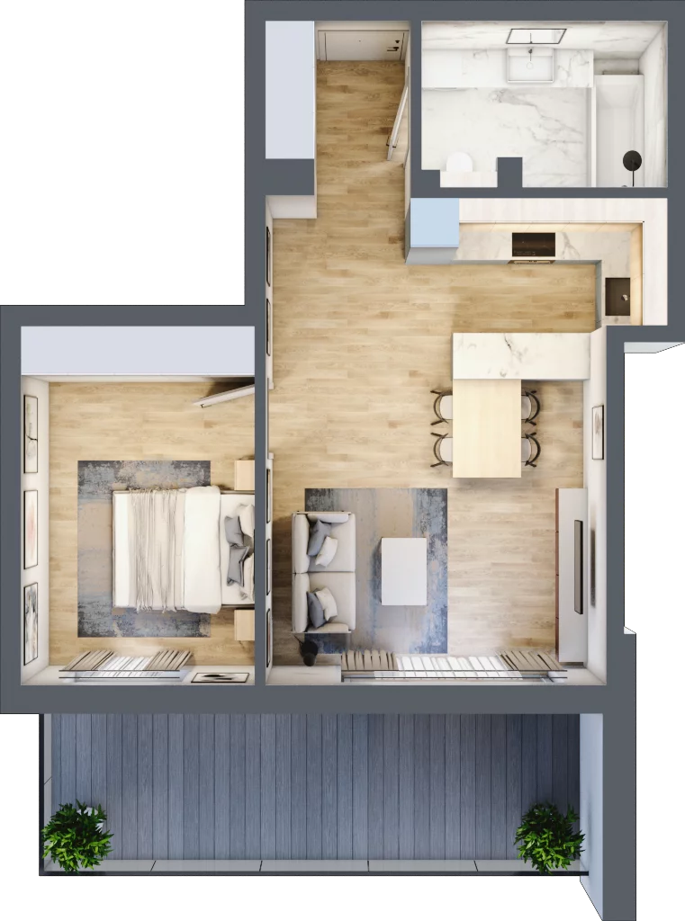 2 pokoje, mieszkanie 50,66 m², parter, oferta nr 1, Apartamenty Home Premium, Ożarów Mazowiecki, ul. Piłsudskiego 6
