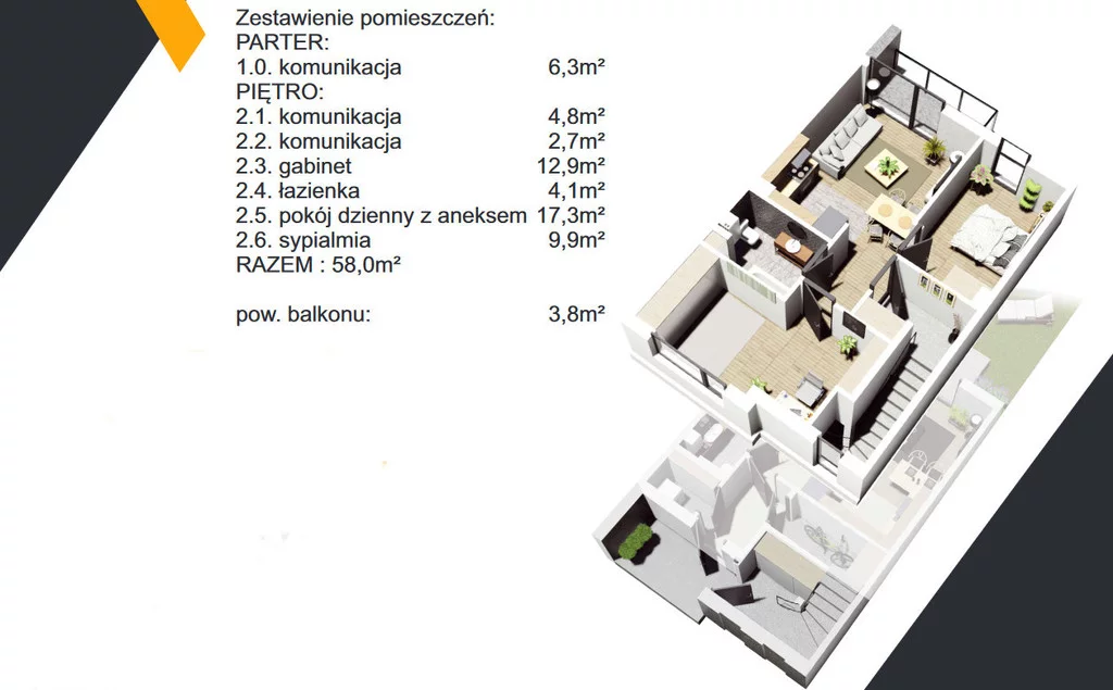 Mieszkanie 58,00 m², piętro 1, oferta nr , 2337/7393/OMS, Rzeszów, Czesława Miłosza