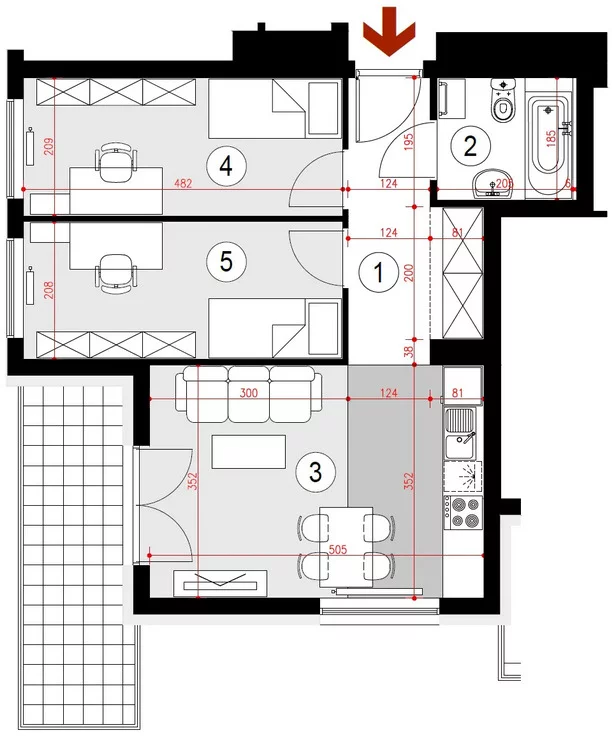 3 pokoje, mieszkanie 47,96 m², piętro 2, oferta nr , 2497/7393/OMS, Rzeszów, Lubelska