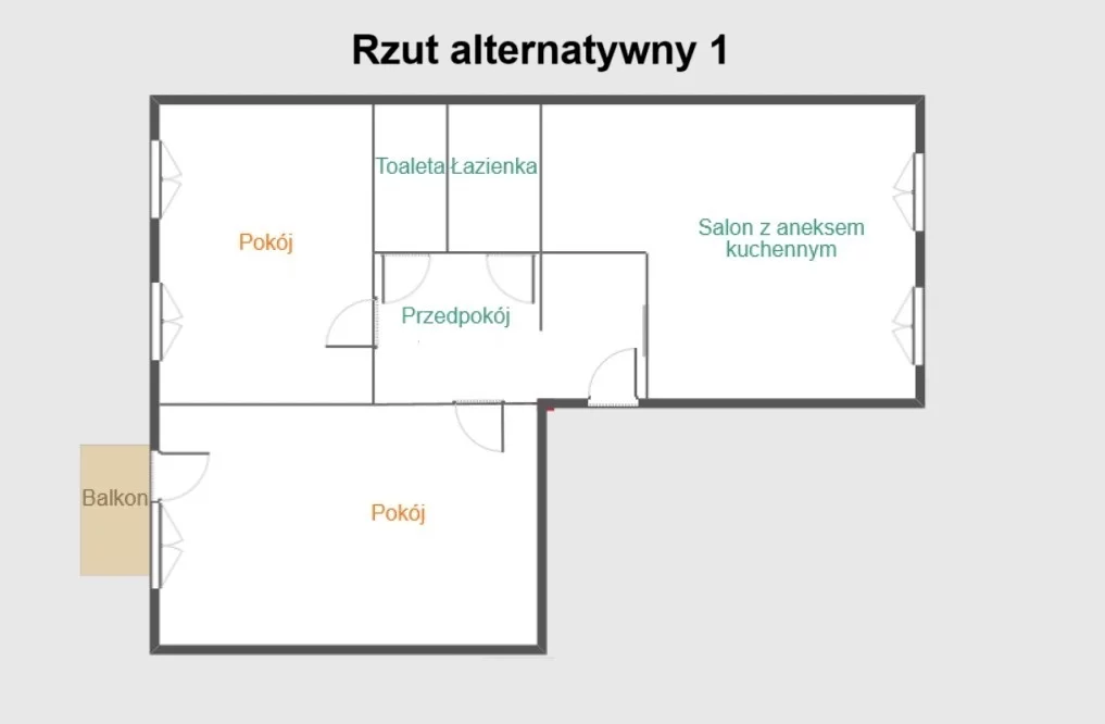 3 pokoje, mieszkanie 58,10 m², piętro 1, oferta nr , 2566/7393/OMS, Rzeszów, płk. Kazimierza Iranka-Osmeckiego