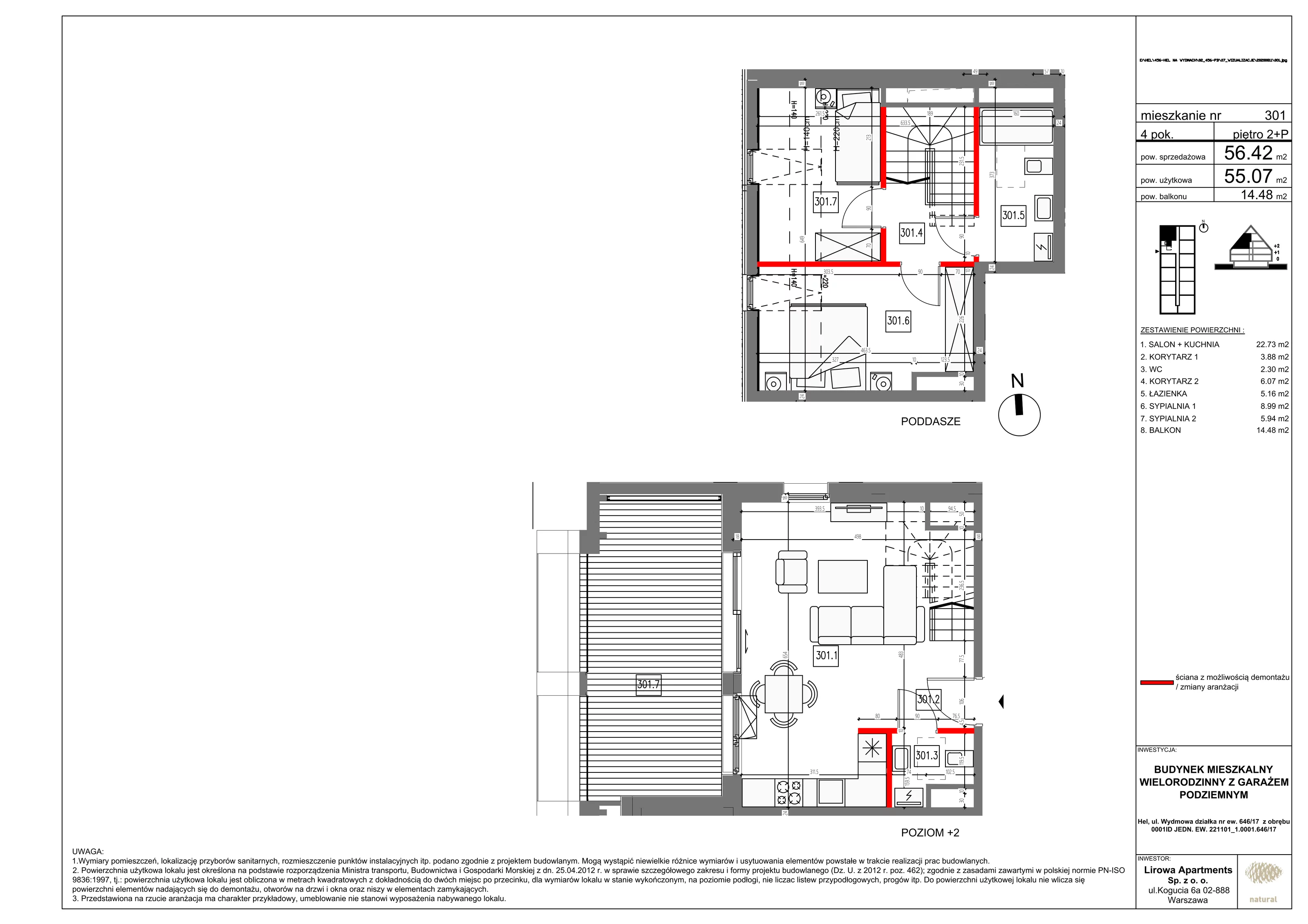 Apartament 58,07 m², piętro 2, oferta nr 301, Czarna Perła, Hel, ul. Wydmowa