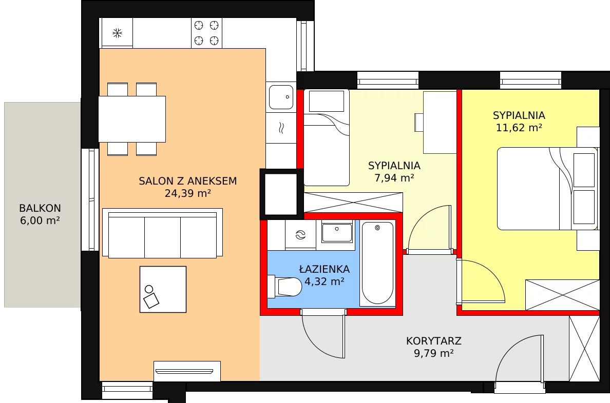 Mieszkanie 58,06 m², piętro 4, oferta nr 1_25, Porto Bianco IV, Rumia, Lotnisko, ul. Jeziorna