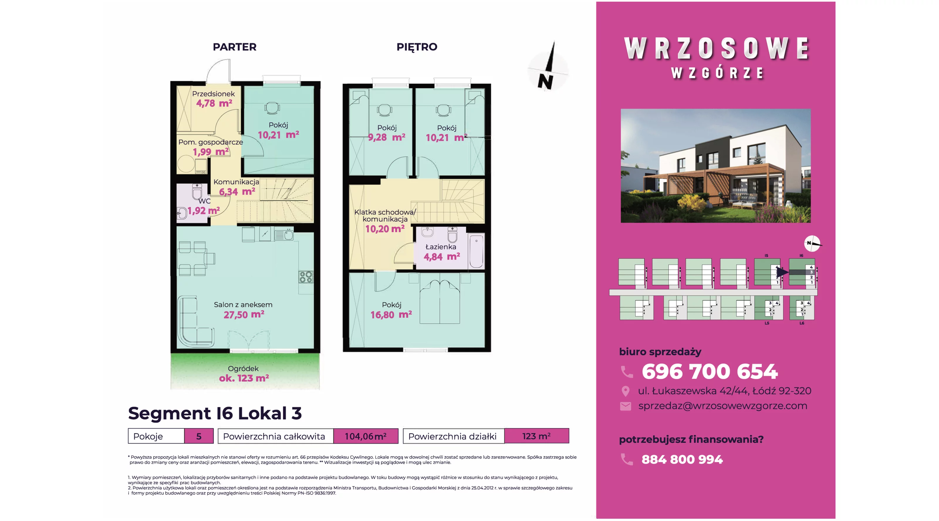 Dom 104,06 m², oferta nr I6_3, Wrzosowe Wzgórze, Łódź, Widzew, Dolina Łódki, ul. Łukaszewska 42/44