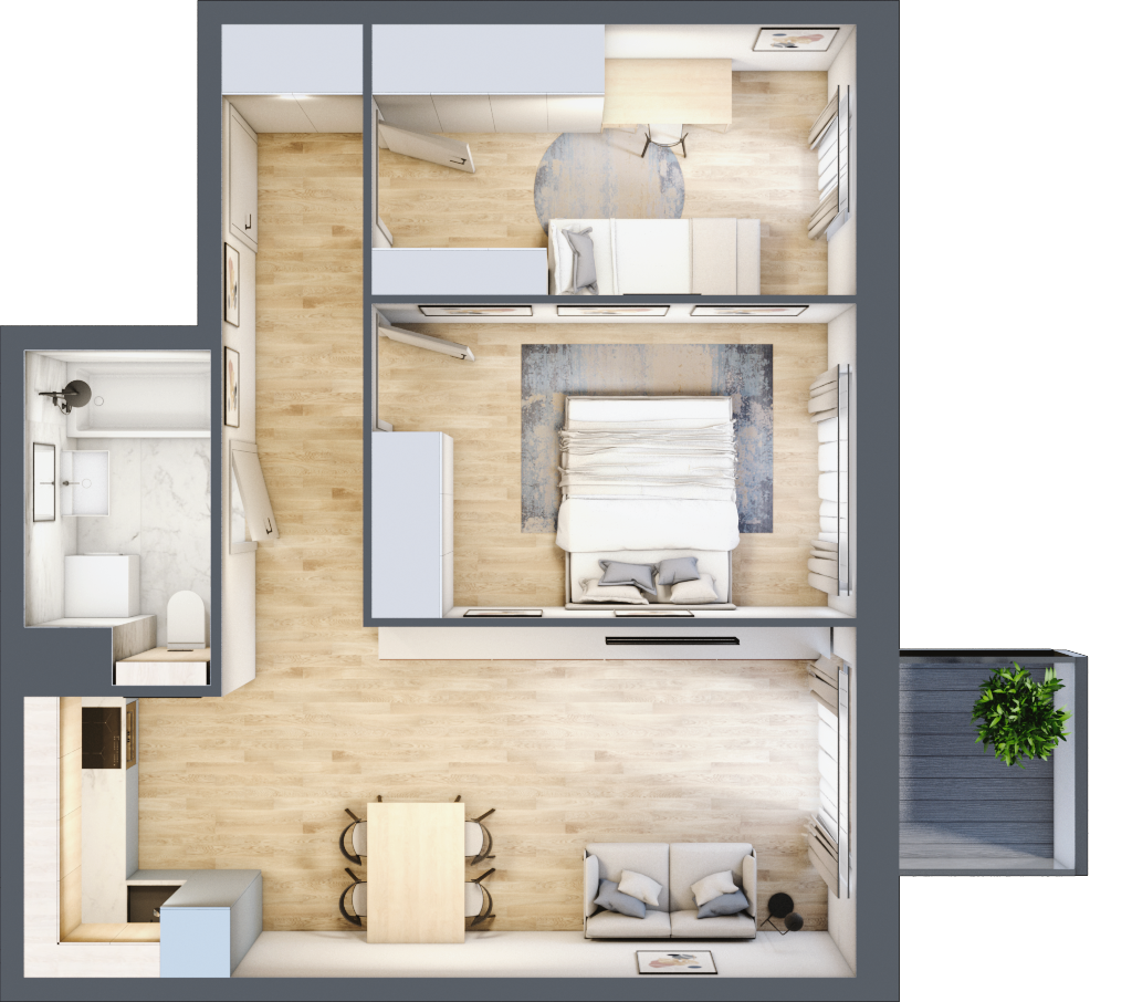 Apartament 51,88 m², piętro 1, oferta nr E8, Nowe Żerniki Bieńkowskiego, Wrocław, Żerniki, Fabryczna, ul. Bieńkowskiego