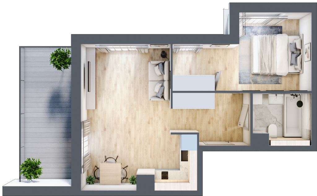 Apartament 42,84 m², piętro 3, oferta nr K32, Nowe Żerniki Bieńkowskiego, Wrocław, Żerniki, Fabryczna, ul. Bieńkowskiego