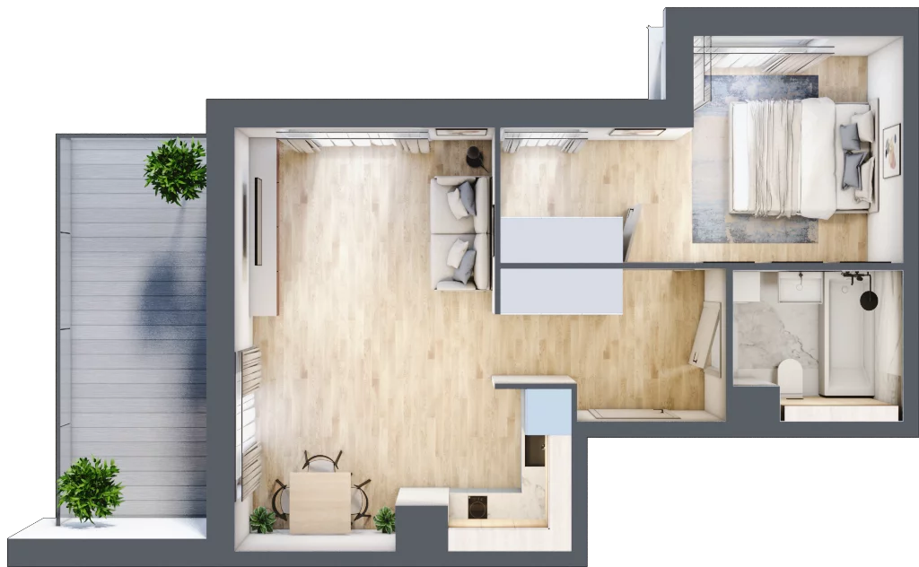 Apartament 42,84 m², piętro 3, oferta nr K32, Nowe Żerniki Bieńkowskiego, Wrocław, Żerniki, Fabryczna, ul. Bieńkowskiego