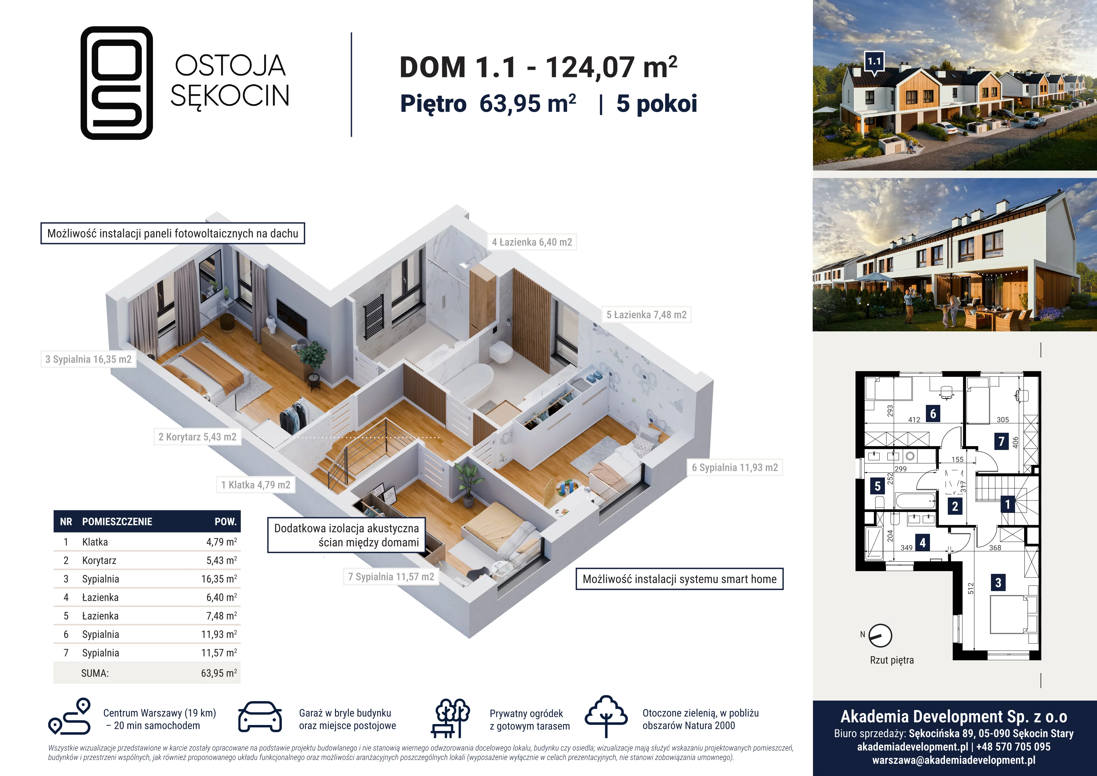Dom 124,07 m², oferta nr 1.1, Ostoja Sękocin, Sękocin Stary, ul. Sękocińska 89