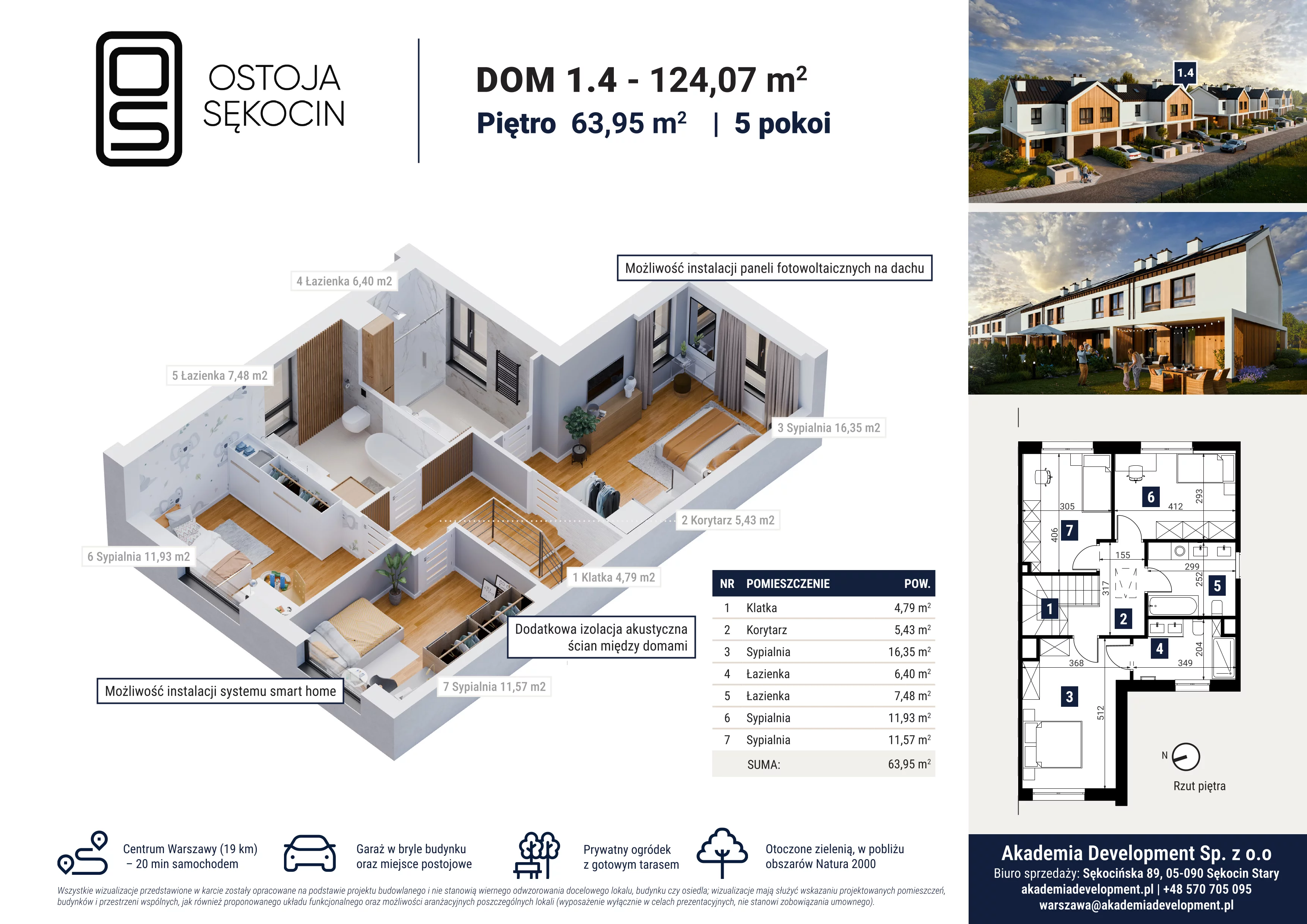 Dom 124,07 m², oferta nr 1.4, Ostoja Sękocin, Sękocin Stary, ul. Sękocińska 89