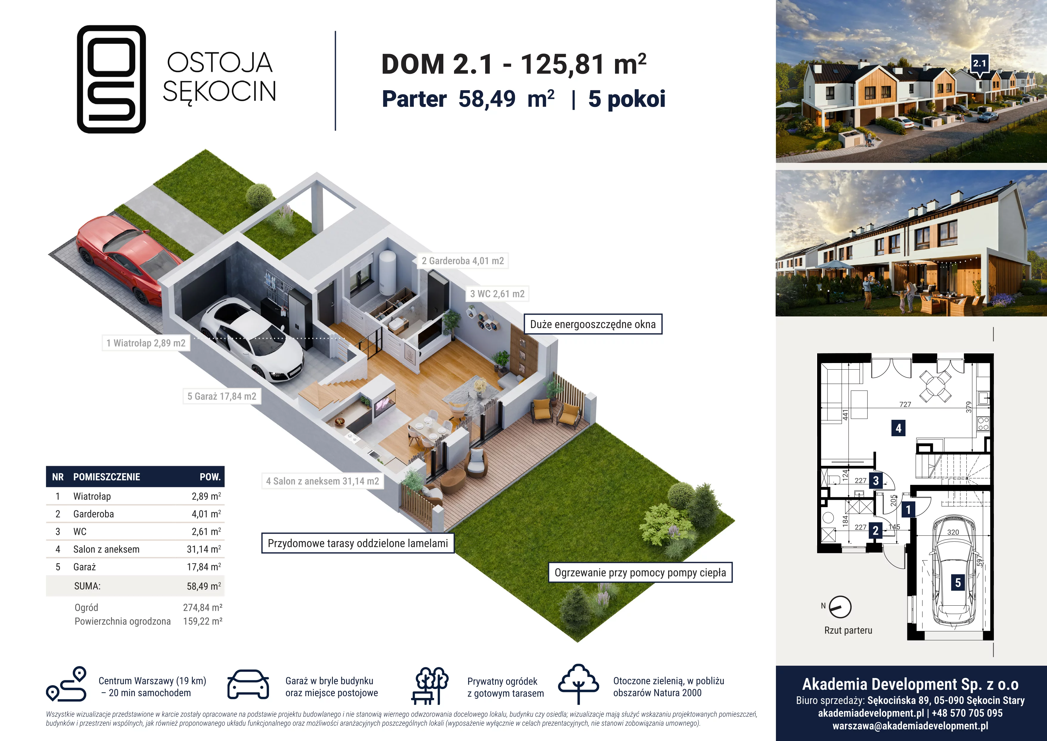 Dom 125,81 m², oferta nr 2.1, Ostoja Sękocin, Sękocin Stary, ul. Sękocińska 89