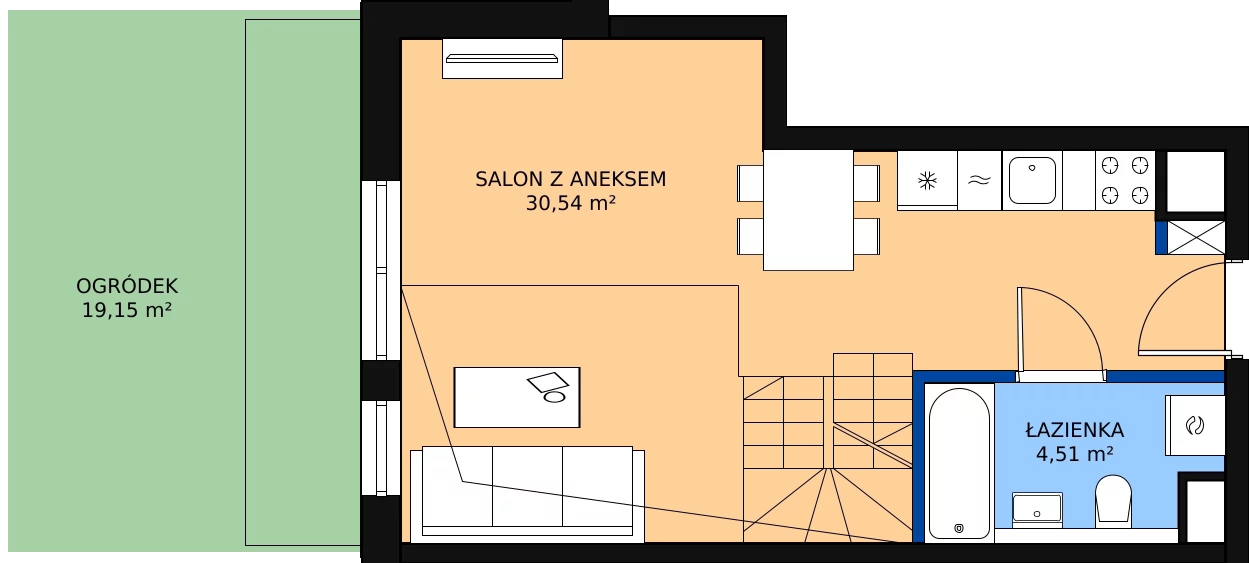 1 pokój, apartament 57,16 m², parter, oferta nr 4, Nowa Kurkowa, Wrocław, Nadodrze, Śródmieście, ul. Kurkowa 36