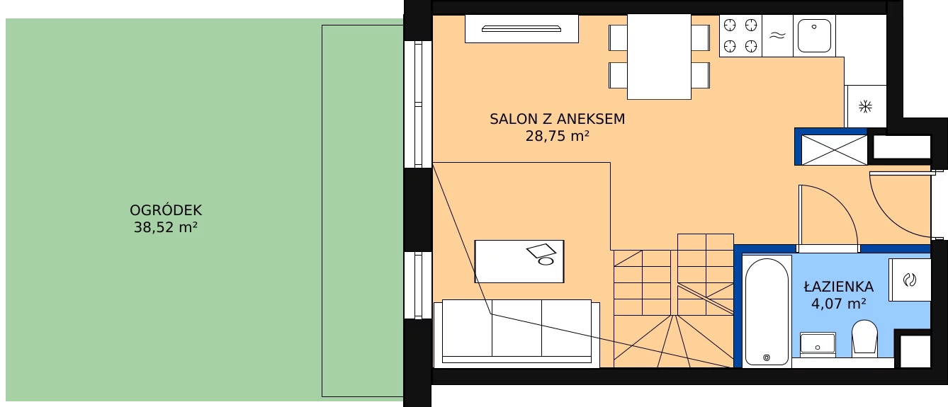 1 pokój, apartament 56,08 m², parter, oferta nr 5, Nowa Kurkowa, Wrocław, Nadodrze, Śródmieście, ul. Kurkowa 36
