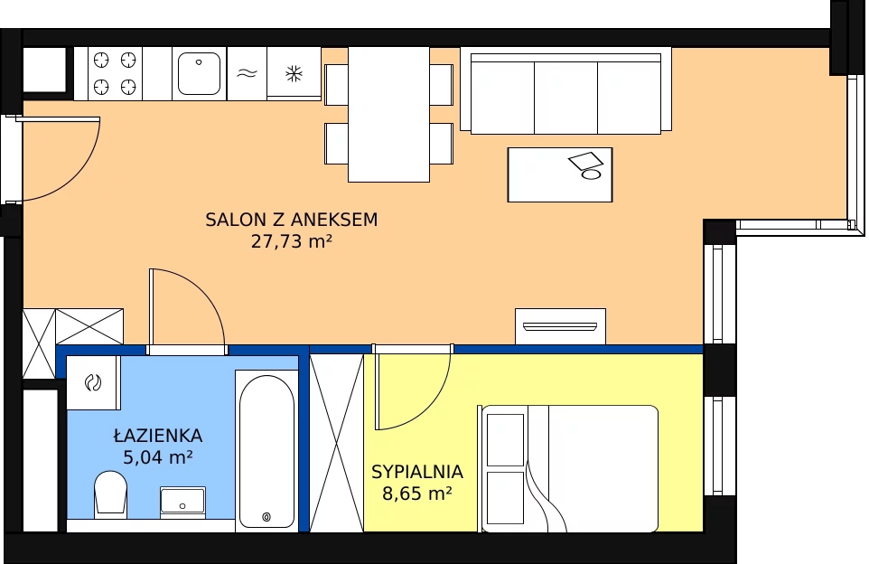 1 pokój, apartament 41,80 m², piętro 1, oferta nr 9, Nowa Kurkowa, Wrocław, Nadodrze, Śródmieście, ul. Kurkowa 36