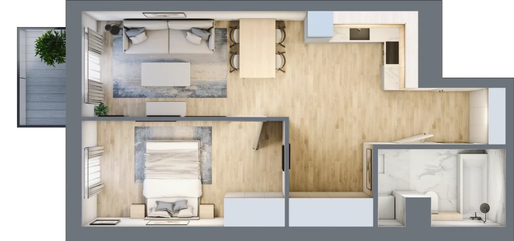 2 pokoje, mieszkanie 45,47 m², piętro 1, oferta nr 10, Nowa Kurkowa, Wrocław, Nadodrze, Śródmieście, ul. Kurkowa 36